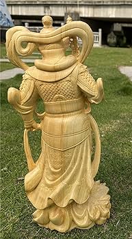 【セール中・新品】 韋駄天　荒彫り　総檜　台付　総高さ約46.5㎝　仏像　檜 仏像 販売 龍祥-Ryusho- | 仏像や木彫り・縁起物などの販売
